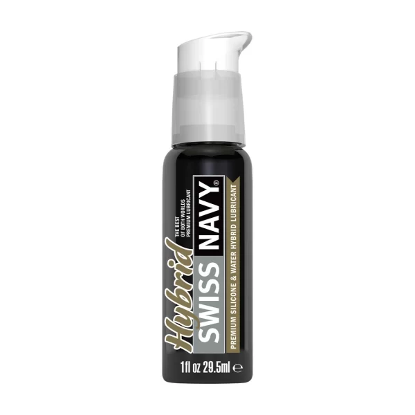 <b>Swiss Navy Hybrid Lubricant 29.5ml – Advanced Silicone & Water Combination</b><br><br>Experience enhanced comfort and versatility with the Swiss Navy Hybrid Lubricant