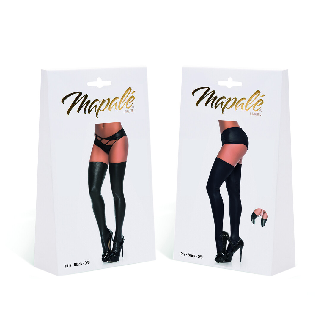 Thigh Highs - OS - Metallic Black