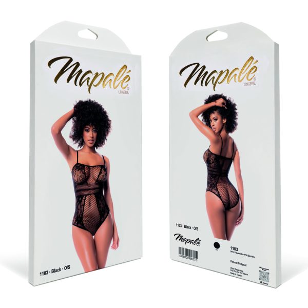 Fishnet Bodysuit - One Size - Black