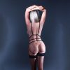 After Hours Playsuit - Open Teddy with Garters - One Size - Black