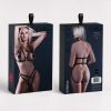After Hours Play Set - Bralette with Nipple Rings and Open Panty - One Size - Black