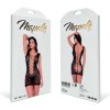 Cutout Fishnet Chemise - One Size - Black