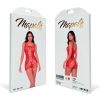 Cut Out Fishnet Romper - One Size - Red - Boutique Anelma Cut Out Fishnet Romper - One Size - Red