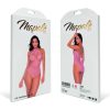 Heart Fishnet Bodysuit with Heart Detail - One Size - Bubbelgum Pink