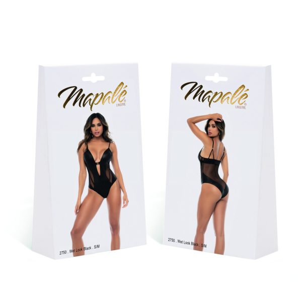 Fenna - Bodysuit - L/XL - Wet Look Black