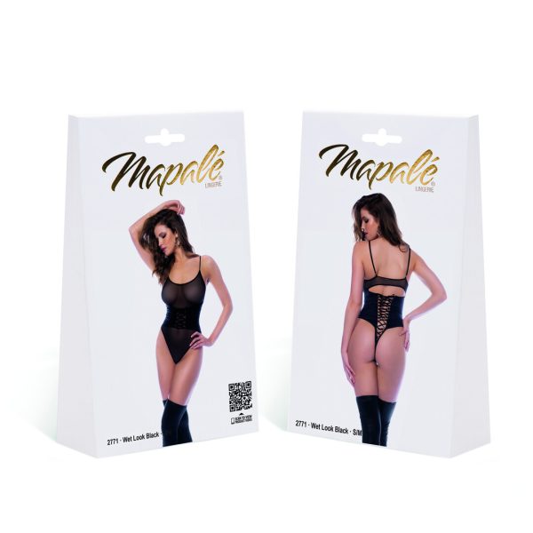 Rock Star - Cincher Bodysuit - L/XL - Wet Look Black