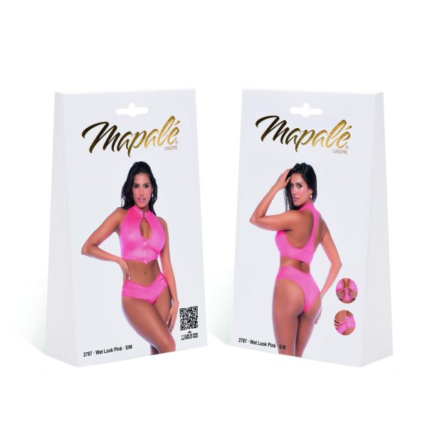 Two Piece Set - L/XL - Wet Look Pink