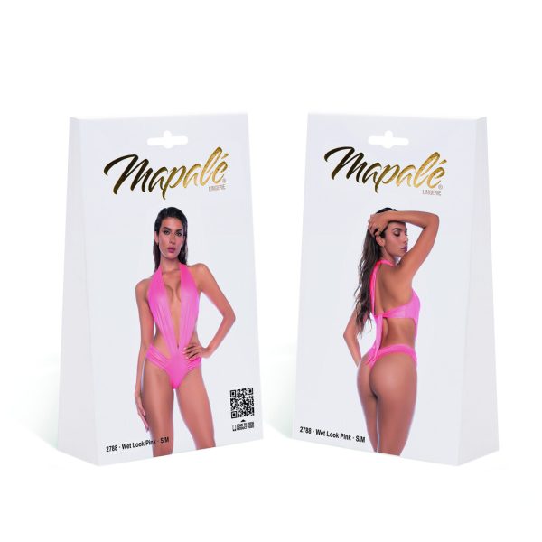 Bodysuit - L/XL - Wet Look Pink