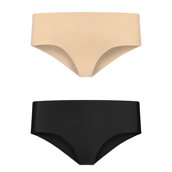 Bye Bra Invisible Panties XL - Nude & Black Seamless 2-Pack Comfort Fit