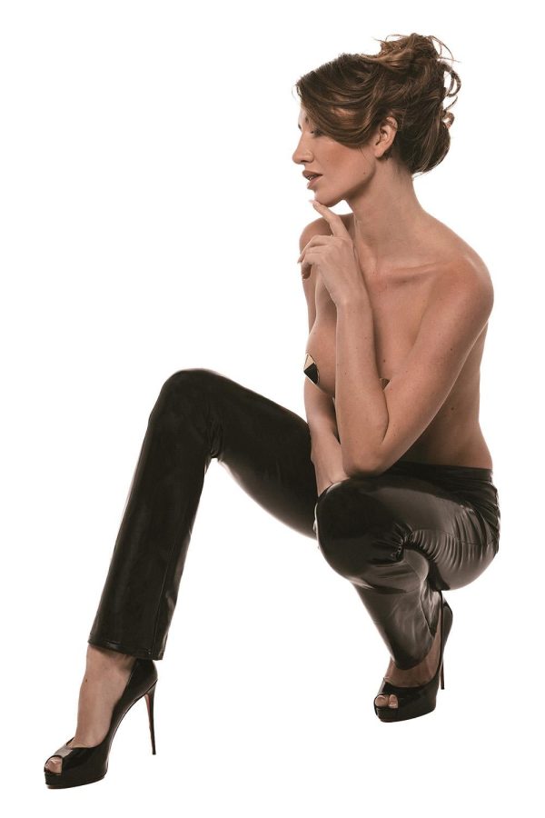 Alternative view of GUILTY PLEASURE GOLDEN GLINT PANTS BLACK, L