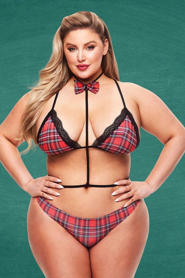 Alternative view of TEACHERS PET 3PC BADDIE SCHOOLGIRL SET TARTAN, QS