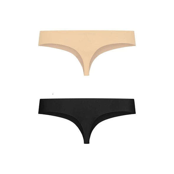 Lingerie Women - Boutique Anelma Bye Bra Invisible Thong XL Beżowe i Czarne Bezszwowe 2-pak