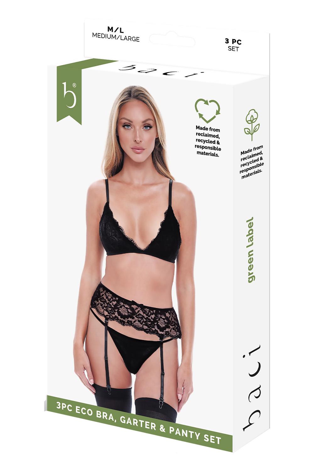 GARTER AND PANTY SET BLACK sexy lingerie