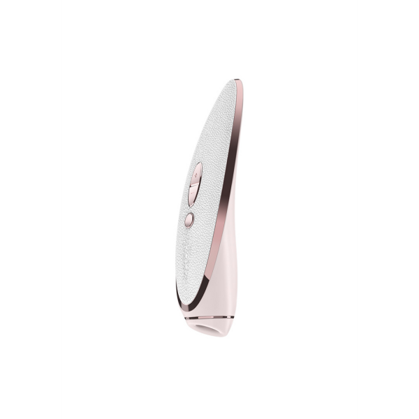 Made with genuine leather and prescious metalsSimultaneous stimulation of the clitoris using pressure waves and vibrations11 pressure wave intensities and 10 vibration programmes offer variety for ultimate pleasureWhisper mode2 separately controllable motors/
