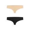 Bye Bra Invisible Thong S Nude & Black 2-Pack - Seamless Comfort