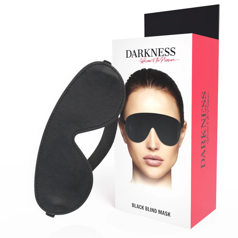 Darkness Premium PVC Black Adjustable Eye Mask for Sensory Play - Boutique Anelma Darkness Premium PVC Black Adjustable Eye Mask for Sensory Play