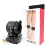 Darkness Adjustable Black Leather Cuffs with Padlock - Universal Size