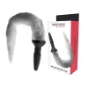 Darkness Silicone Plug with Gray Faux Fur Tail 12cm - Ergonomic Design