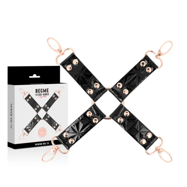 <strong>Begme Black Edition Vegan Leather Restraint Hogtie System</strong><br><br>Upgrade your collection with the Begme Black Edition Hogtie System â€“ a premium accessory crafted for those seeking advanced restraint possibilities. Designed with cruelty-free vegan leather and lined with soft neoprene