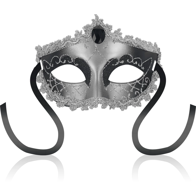 OHMAMA Black Diamond Gray Mask - Decorative Rigid Unisex Venetian Style - Boutique Anelma OHMAMA Black Diamond Gray Mask - Decorative Rigid Unisex Venetian Style