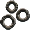 Baile Yvonne Set of 3 Flexible Black Rings - TPR