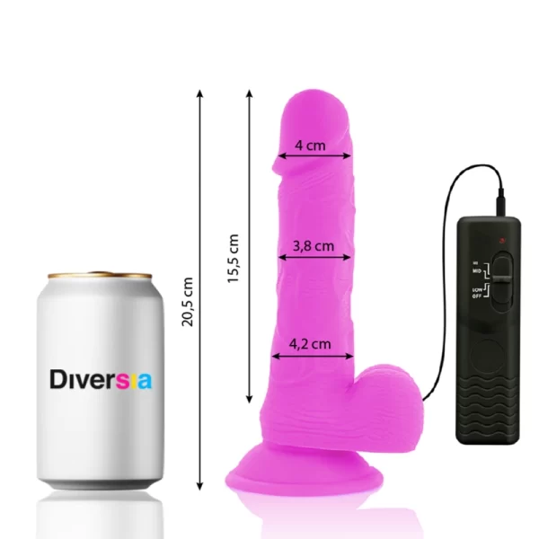 Diversia Flexible Vibrating Intimate Machine Purple 20.5cm Harness-Compatible