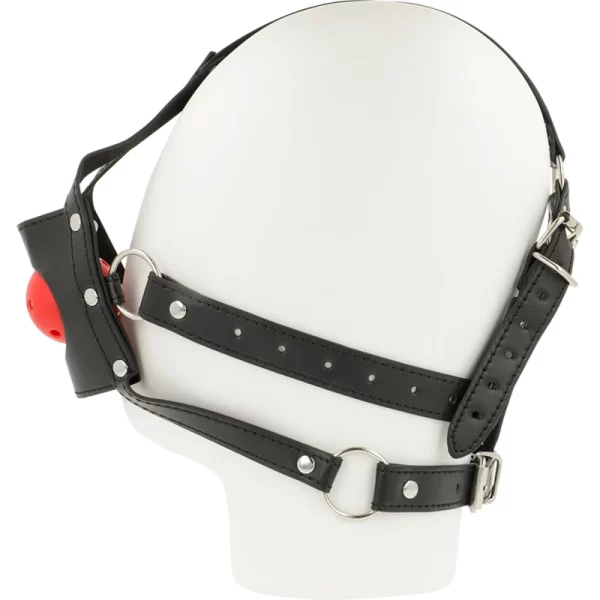 <h2>OHMAMA Head Harness Model â€“ Adjustable Black Leather System</h2>