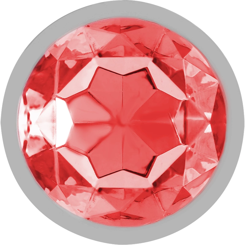 Intense Metalowy Korek z Czerwonym Kryształem Rozmiar M 8cm 3 - Boutique Anelma <h2>Intense Metal Plug M Size with Red Crystal – Elegant Steel Accessory</h2>