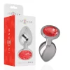 INTENSE Metal Plug L Aluminum Red Crystal Decorative Jewel 9cm