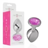 INTENSE Aluminum Metal Plug M with Pink Crystal Accent
