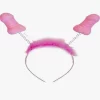 Diablo Picante Headband Set Pink Glitter Antennas with Whistles - Boutique Anelma adult funny