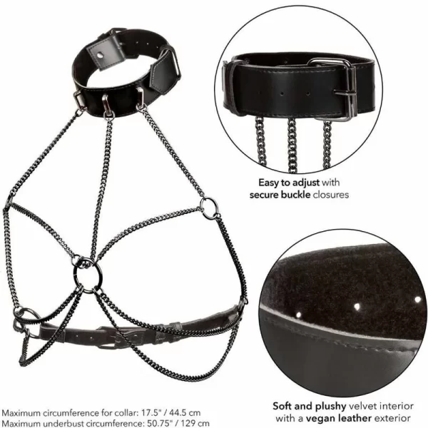 CalExotics Euphoria Plus Size Multi-Chain Collar Harness