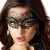 Chilirose CR 3706 Decorative Black Brass Mask with Crystals O/S - Boutique Anelma Chilirose CR 3706 Decorative Black Brass Mask with Crystals O/S