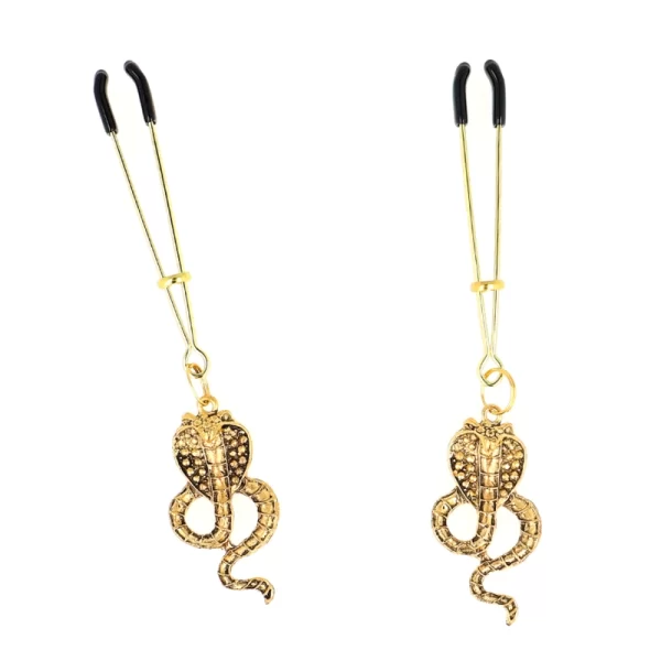 KINK Cobra Pendant Nipple Clamps 6 cm - Adjustable Metal Design