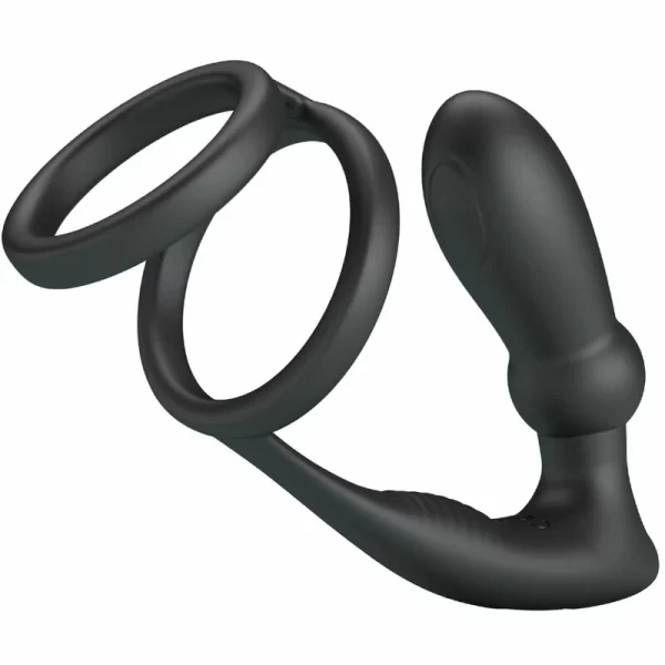 Pretty Love Emoni Black Silicone Dual Intimate Ring & Plug