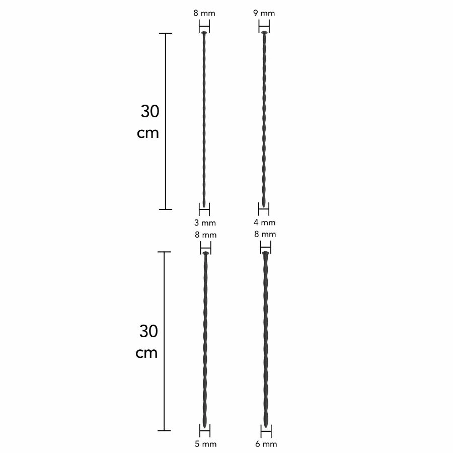Hidden Desire Extreme Zestaw 4 rozszerzaczy silikonowych 30 cm - Boutique Anelma <h2>HIDDEN DESIRE Extreme Starter Urethral Dilator Set – 4 Pieces