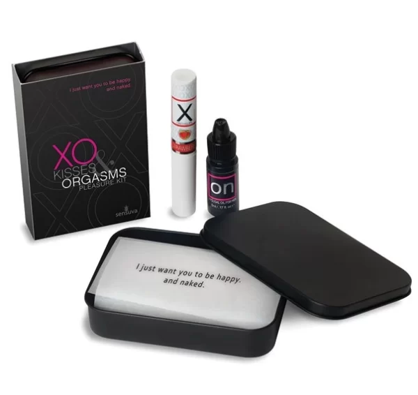Sensuva XO Kisses & Pleasures Set with Strawberry Scented Lip Balm