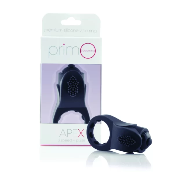 The Screaming O PrimO Apex Black Silicone Vibrating Ring
