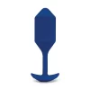 b-Vibe Vibrating Snug Plug 4 Navy - Weighted Silicone Plug XL