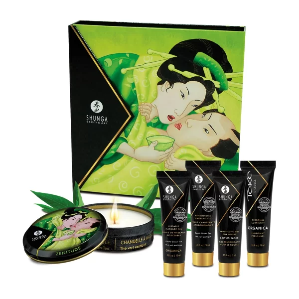 Shunga Geishaâ€™s Secret Green Tea Mini Intimate Set - 5-Piece Collection