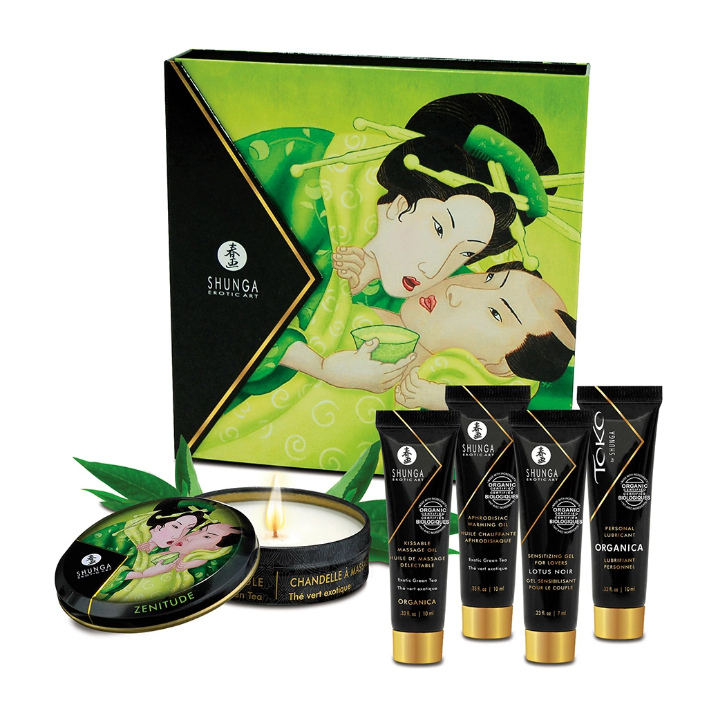 Shunga Geisha’s Secret Green Tea Mini Intimate Set - 5-Piece Collection - Boutique Anelma Shunga Geisha’s Secret Green Tea Mini Intimate Set - 5-Piece Collection