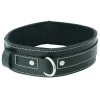 Sportsheets Edge Adjustable Leather Collar with Soft Lining Black