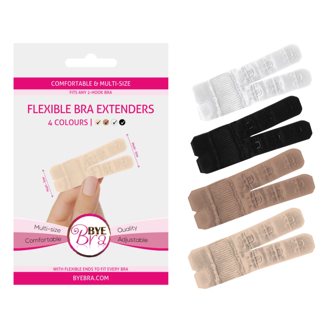 Bye Bra Flexible 2-Hook Bra Extenders Set Nude - Boutique Anelma Bye Bra Flexible 2-Hook Bra Extenders Set Nude