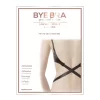 Bye Bra Flexible Low Back Straps 2-Hook Black & White Adjustable Set