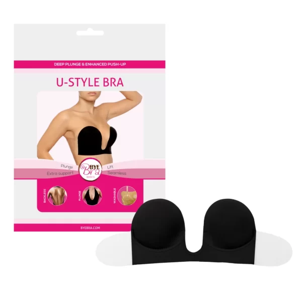 Bye Bra U-Style Support Bra Cup B Black - Adhesive