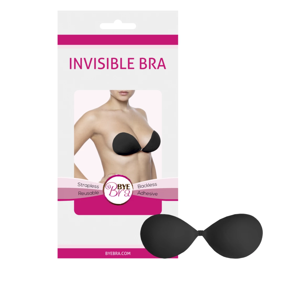 Bye Bra Invisible Bra Cup C Black - Reusable Adhesive System - Boutique Anelma Bye Bra Invisible Bra Cup C Black - Reusable Adhesive System