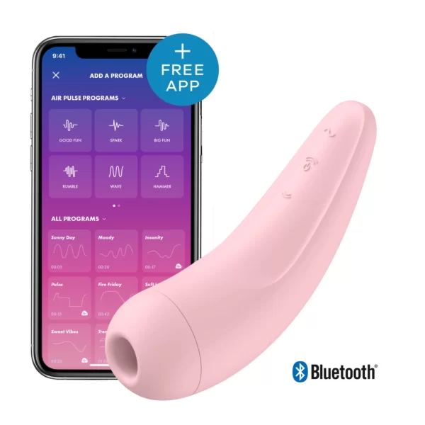 Satisfyer Curvy 2+ Intimate Air Pulse & Vibration Device Pink Bluetooth