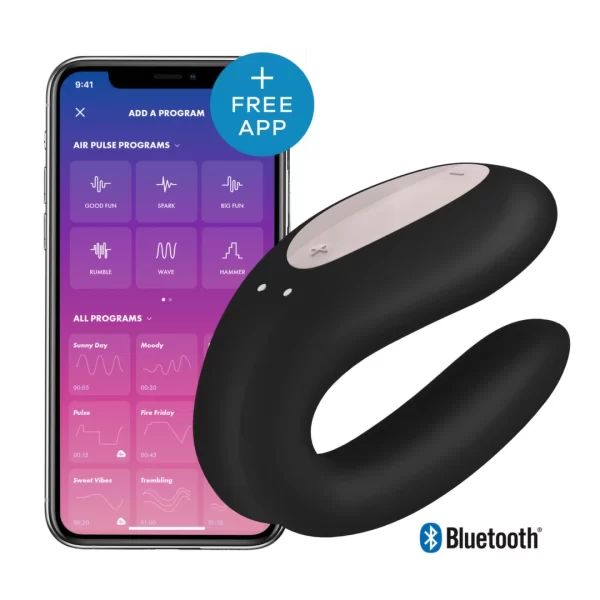Satisfyer Double Joy Black - App-Controlled Partner Intimacy Device