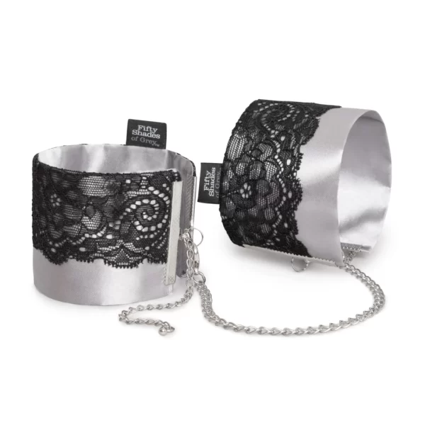 Fifty Shades of Grey Play Nice Satin Wrist Cuffs Adjustable Black - Boutique Anelma Fifty Shades of Grey Play Nice Satin Wrist Cuffs Adjustable Black