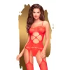 Penthouse Hot Nightfall Geometric Net Bodystocking Red S/L